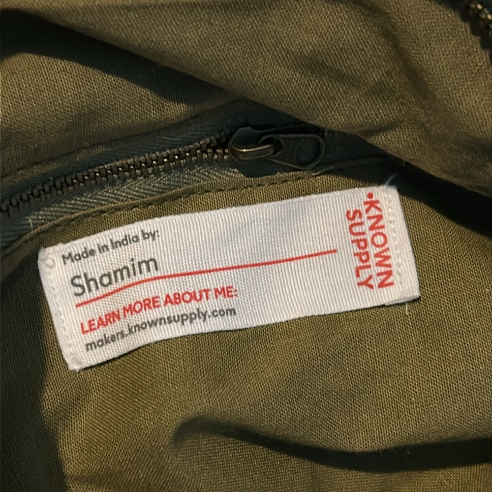 Known Supply fair trade green cotton canvas weekend duffle bag NWOT - Picture 5 of 11